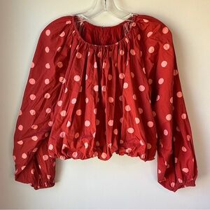Chic Red Polka Dot Blouse